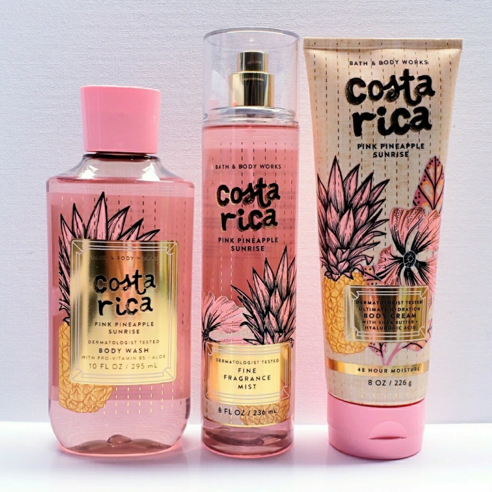 Bath & Body Works Costa Rica PINK PINEAPPLE SUNRISE Body Cream, Body Wash, Mist